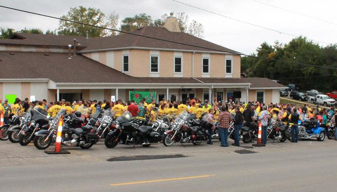Riders gathered at the 2014 Research For The Kids poker run