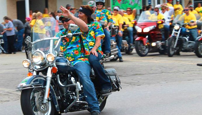 Riders gathered at the 2014 Research For The Kids poker run